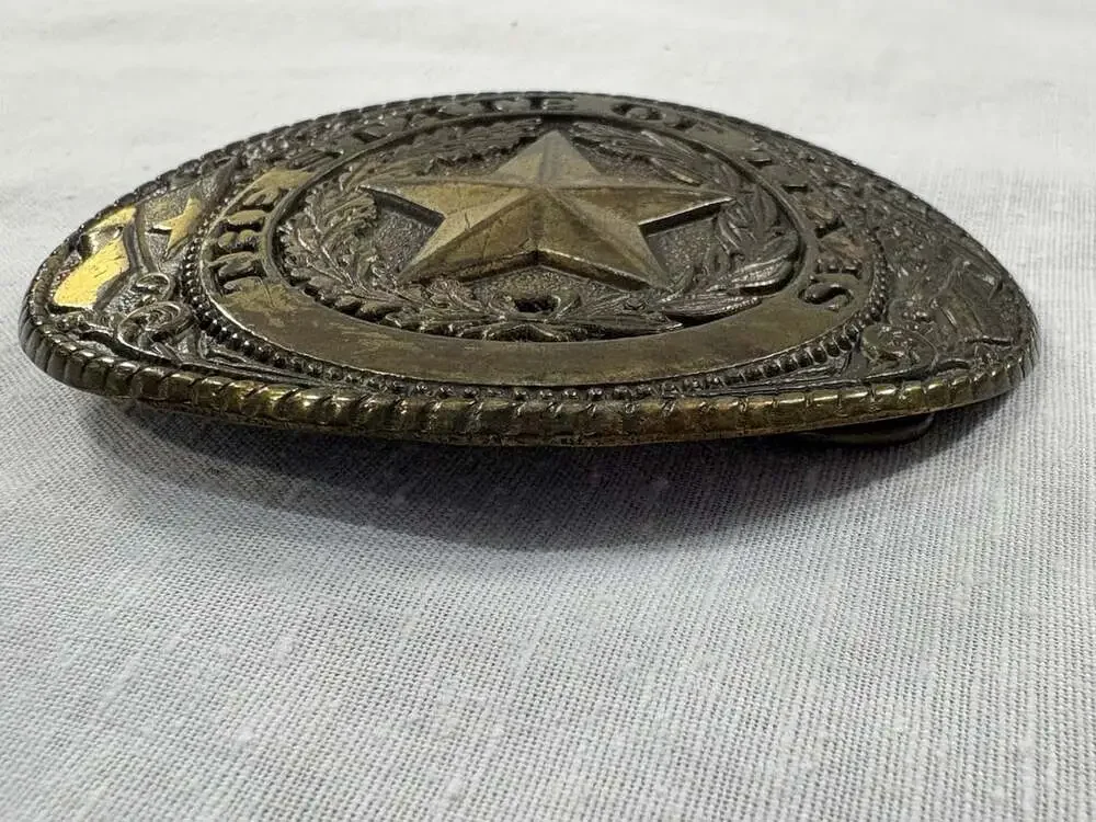 The State Of Texas Vintage Brass Belt Buckle Made In USA